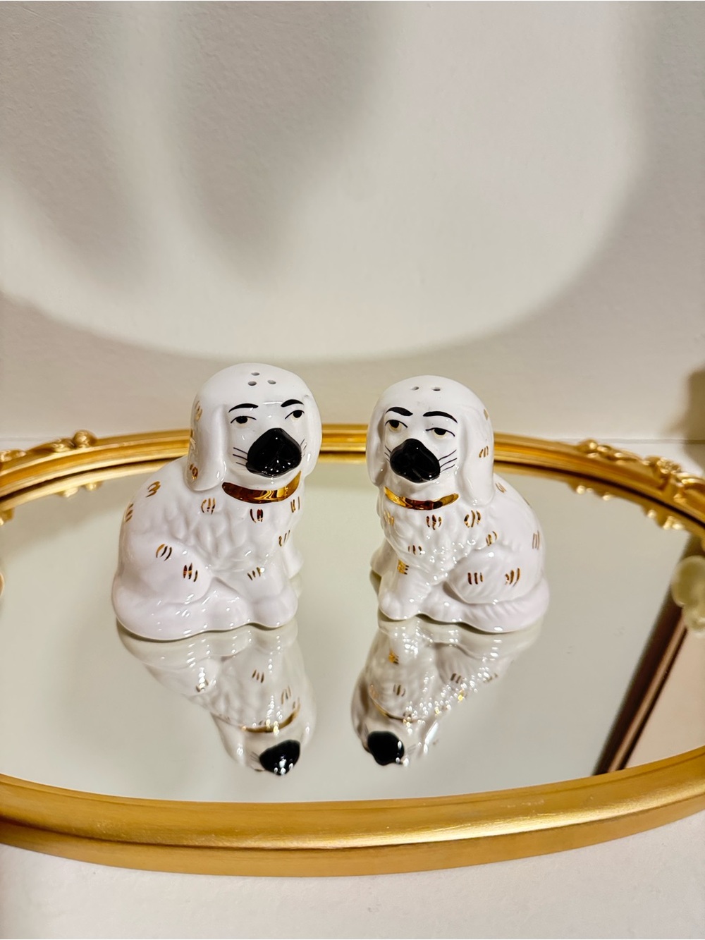 Vintage Staffordshire Ceramic Salt and Pepper Shaker Set